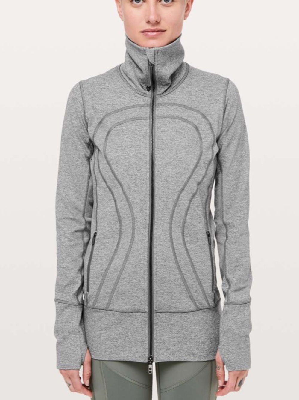 Lululemon In Stride Jacket Heathered Slate Yoga Size 10